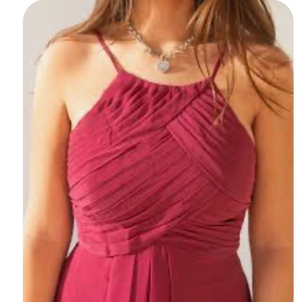 Azazie Strapless Burgundy Dress